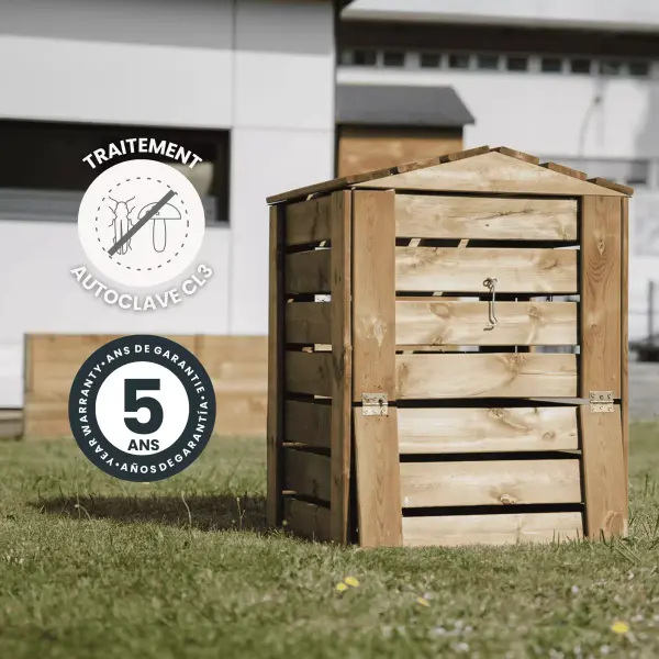 Carré potager - Cerland - Composteur en bois traité - 210 L - image